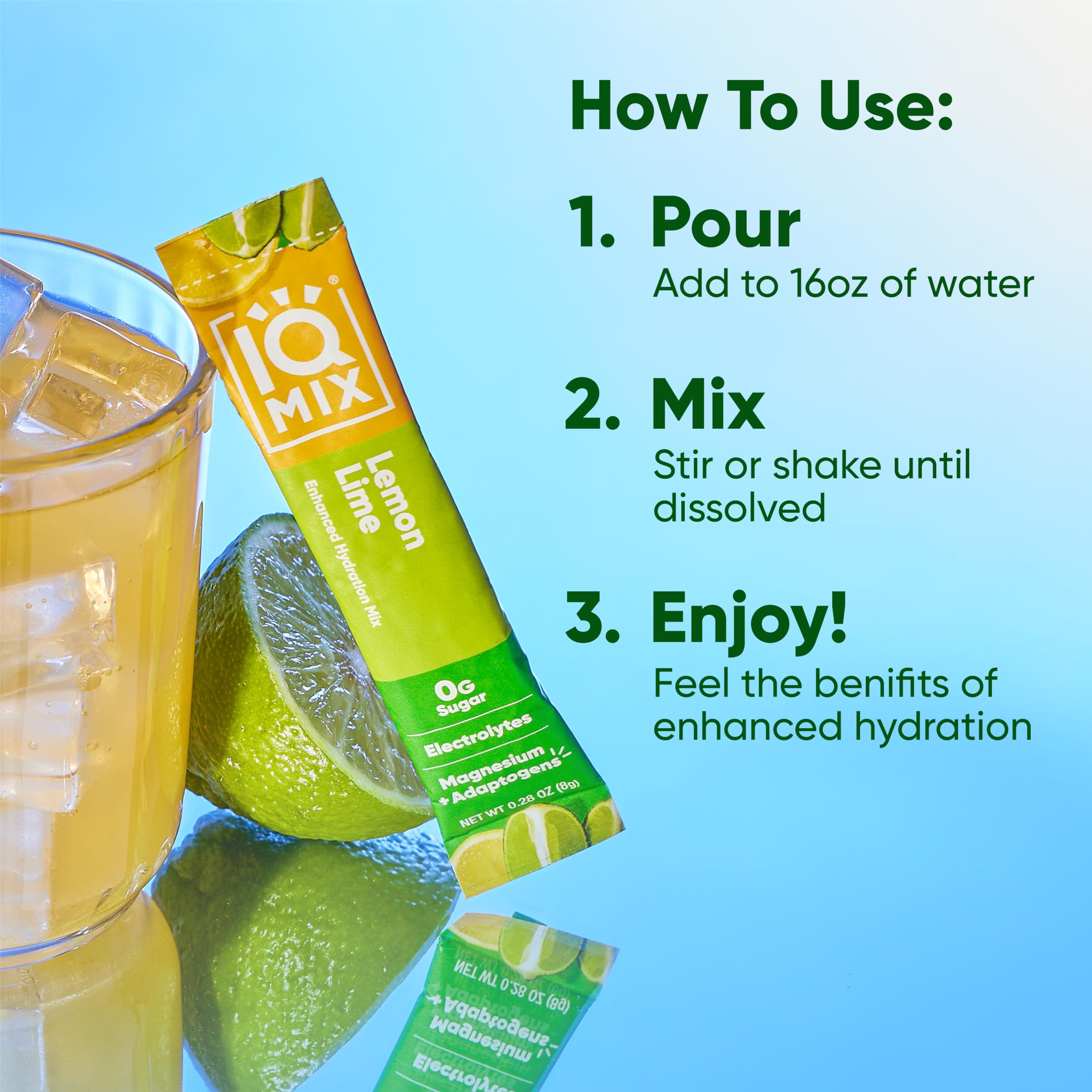 IQMIX Lemon Lime variety pack box on a store shelf