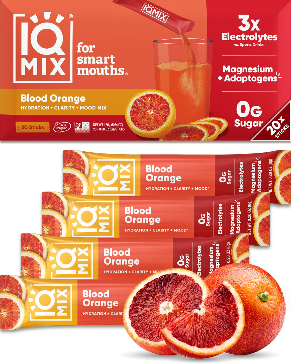 IQMIX Blood Orange packet for on-the-go hydration and flavor