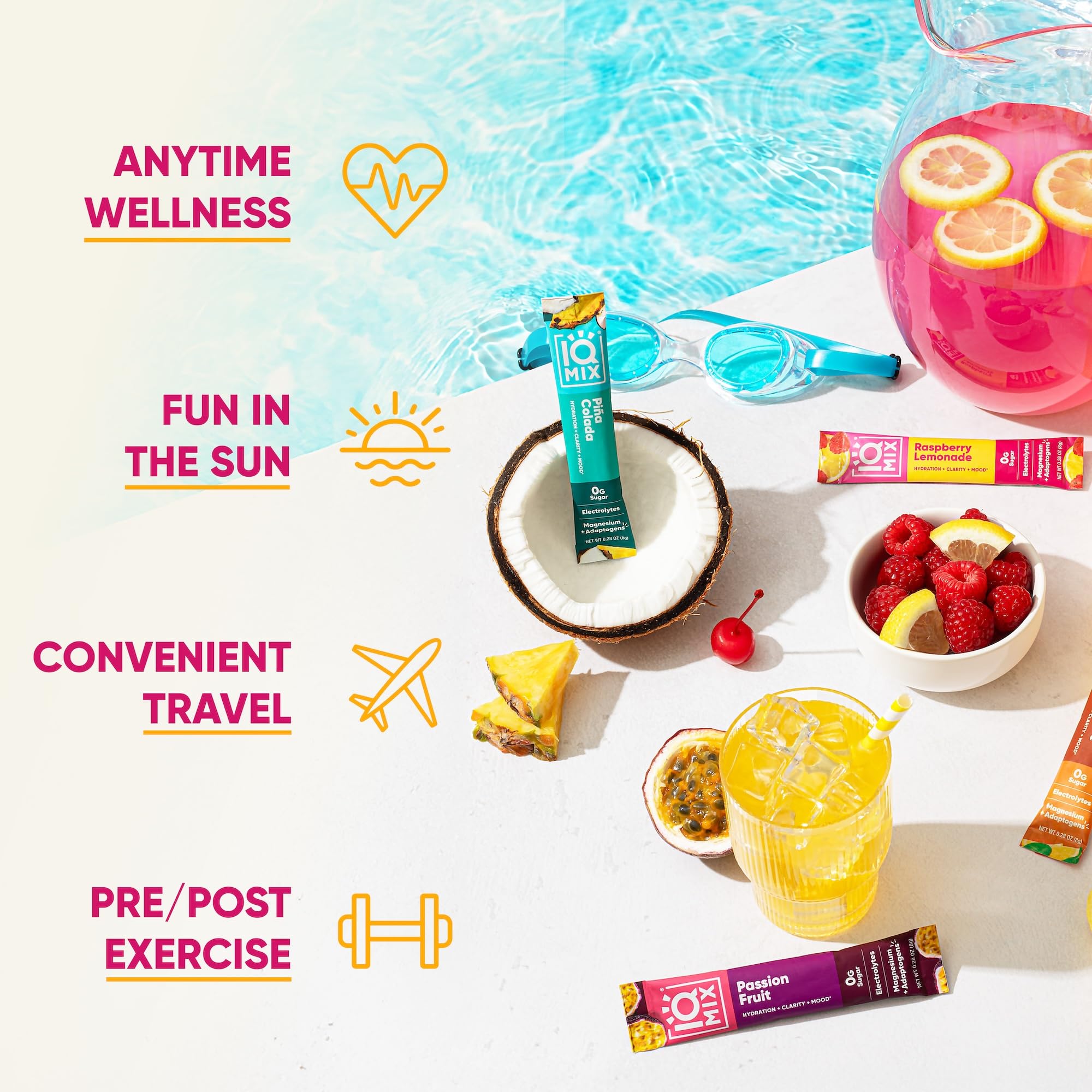 IQMIX Iced Tea and Lemonade hydration packet for afternoon refreshment.