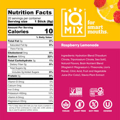 IQMIX Raspberry Lemonade in a glass highlighting refreshing flavor