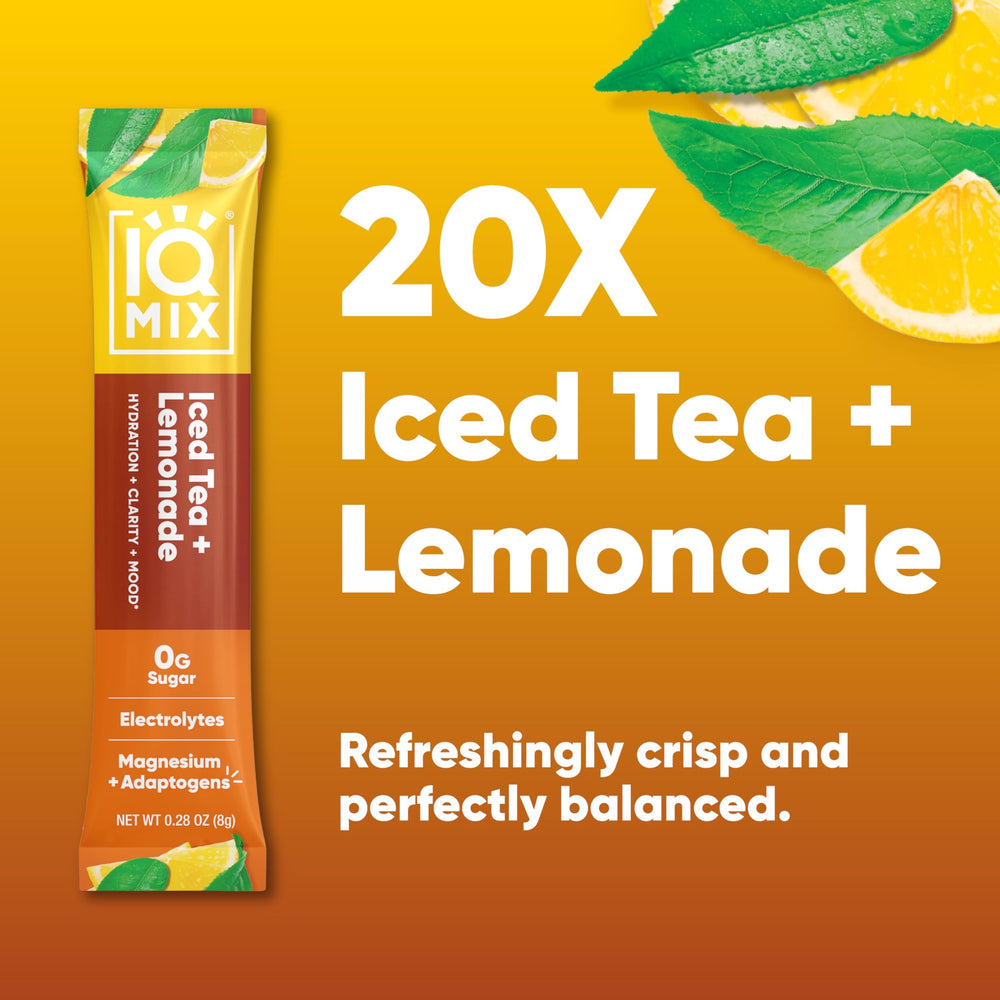 IQMIX stick dissolving in water for easy on-the-go hydration.
