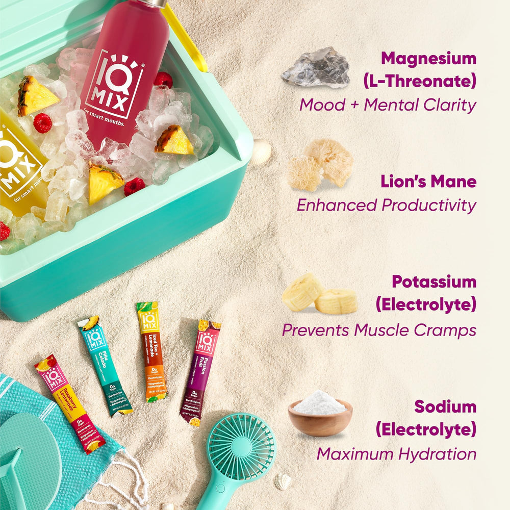 IQMIX Yuzu Mango hydration packet for citrus lift and focus.