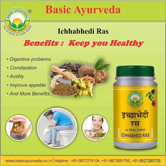 iqra Basic Ayurveda Ichhabhedi Ras bottle view emphasizes convenient daily intake