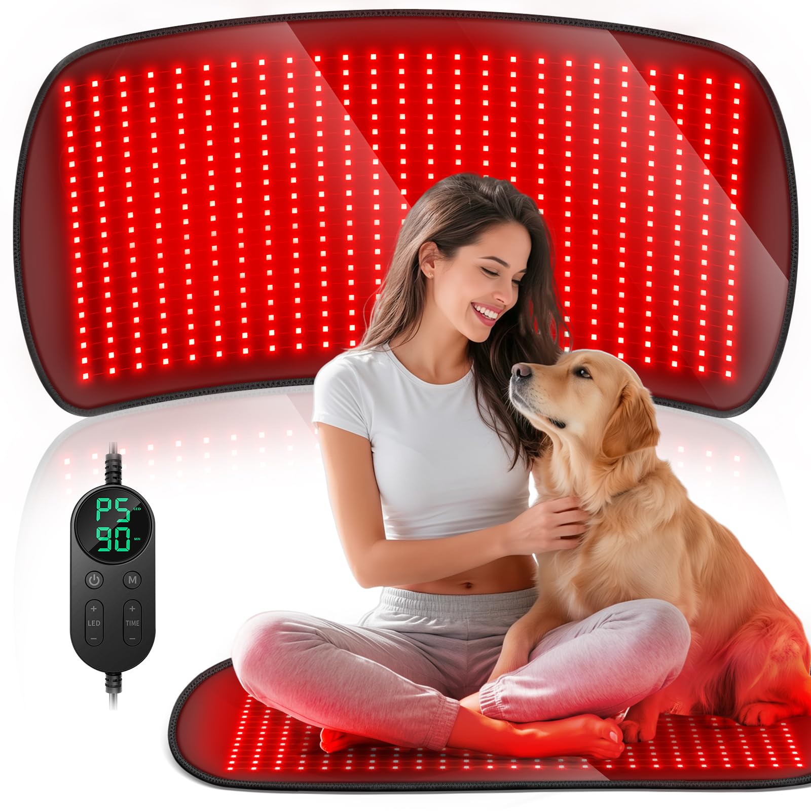 IRELEX red-light therapy mat front view showing large, relaxing surface for home sessions