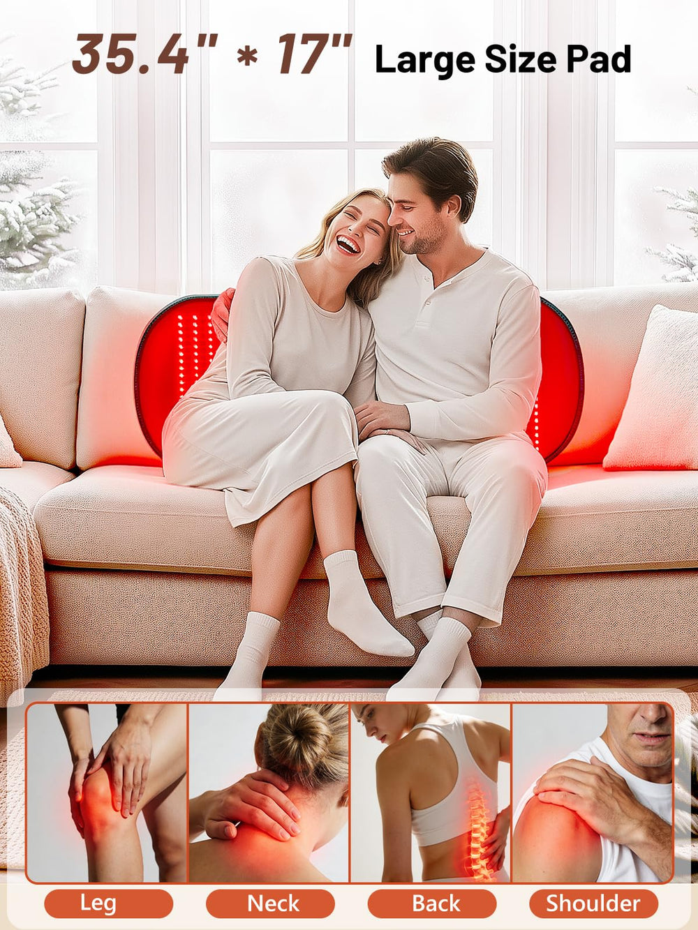 IRELEX red-light therapy mat full back coverage highlights broad reach for torso and legs