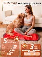 IRELEX red-light therapy mat 35.4x17 inch size offers extensive coverage for larger bodies