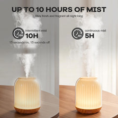 Iribonheur diffuser offers dual-mist modes for flexible aromatherapy and humidity throughout the day.