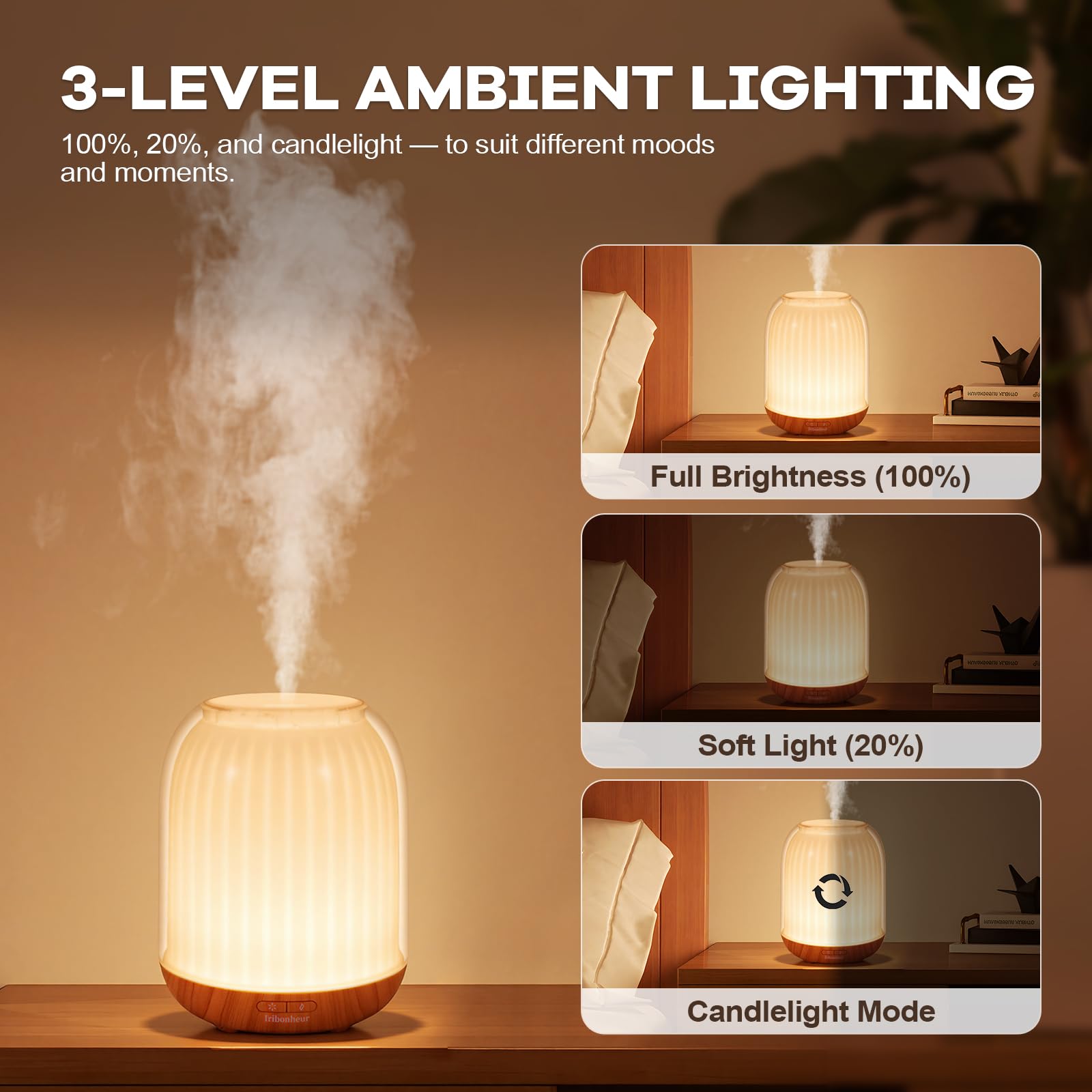 Iribonheur diffuser night-light provides gentle illumination and soothing mist for bedrooms.