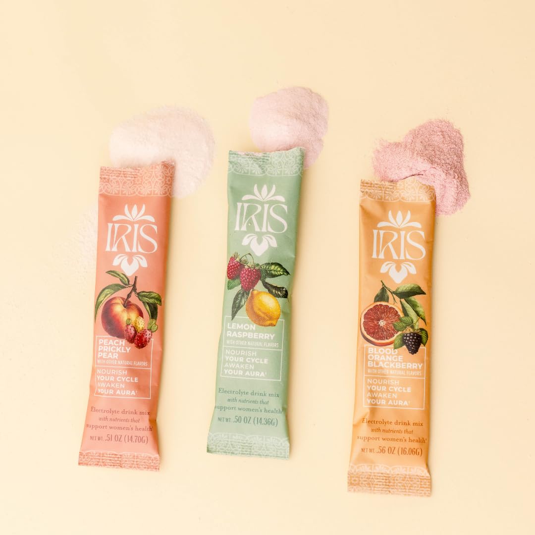 Opened Iris variety pack showing different flavors for daily use.