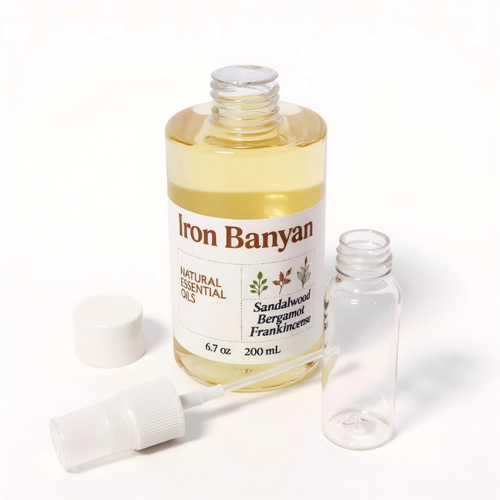 Iron Banyan ambient room aroma creates a serene space for relaxation.