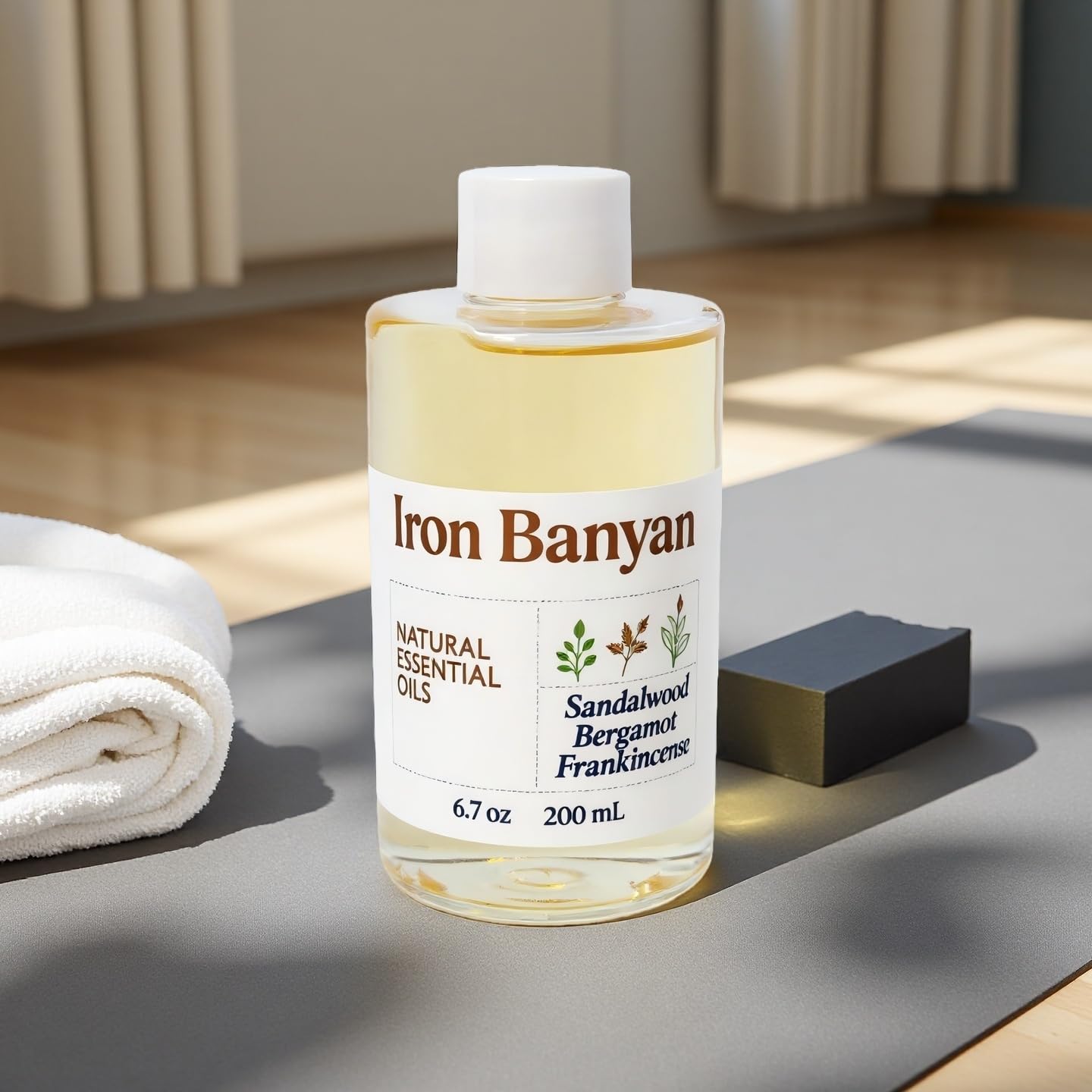 Iron Banyan long-lasting diffusion for bedrooms, living rooms, or offices.