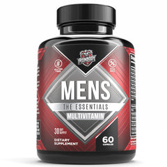 IronBody Men's Essentials bottle front showing comprehensive daily nutrition for active men