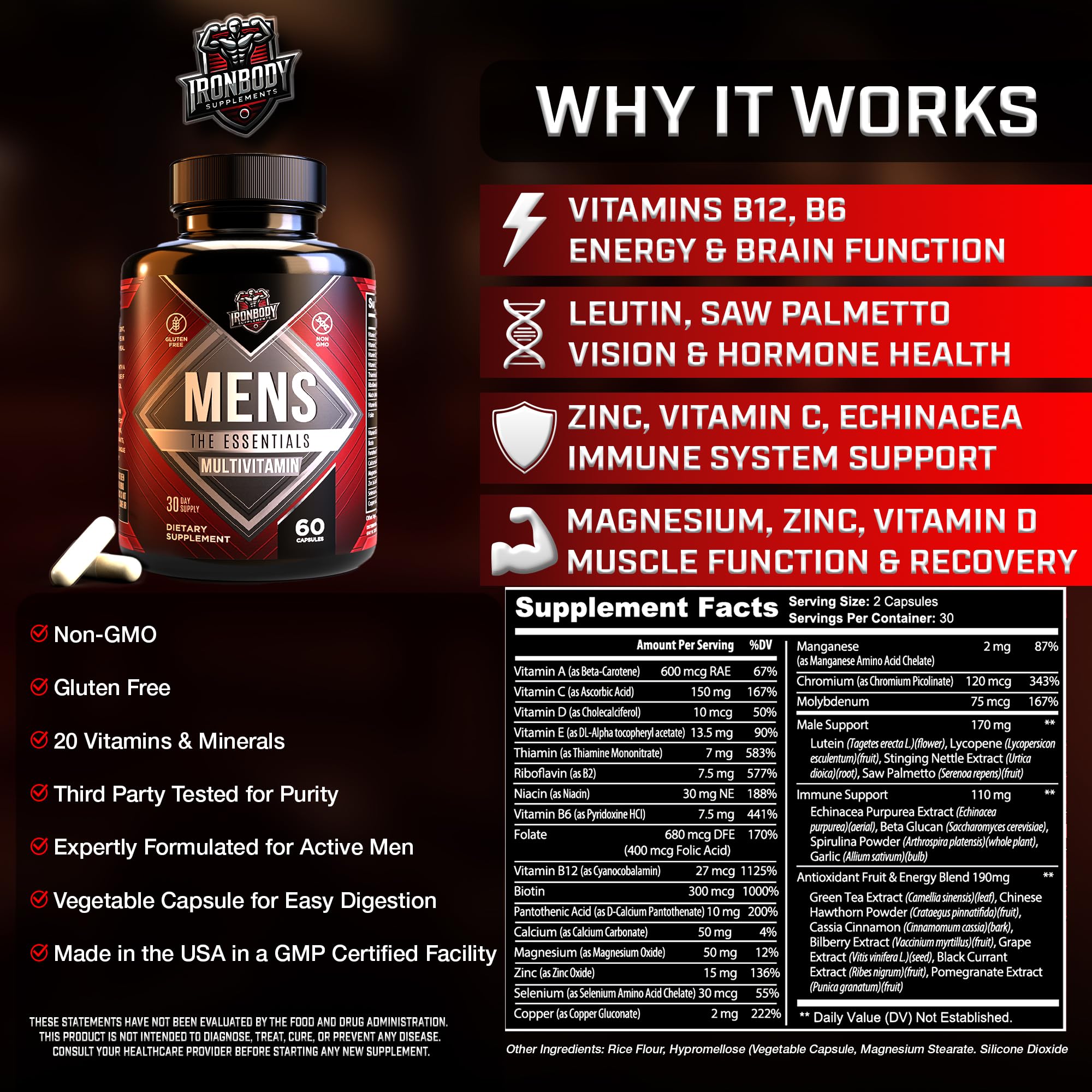 IronBody immune-support ingredients like vitamin C and zinc for immune considerations