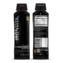 IRONWRX Isotonic Energy Gels cherry tube close-up, ideal for fast energy during runs