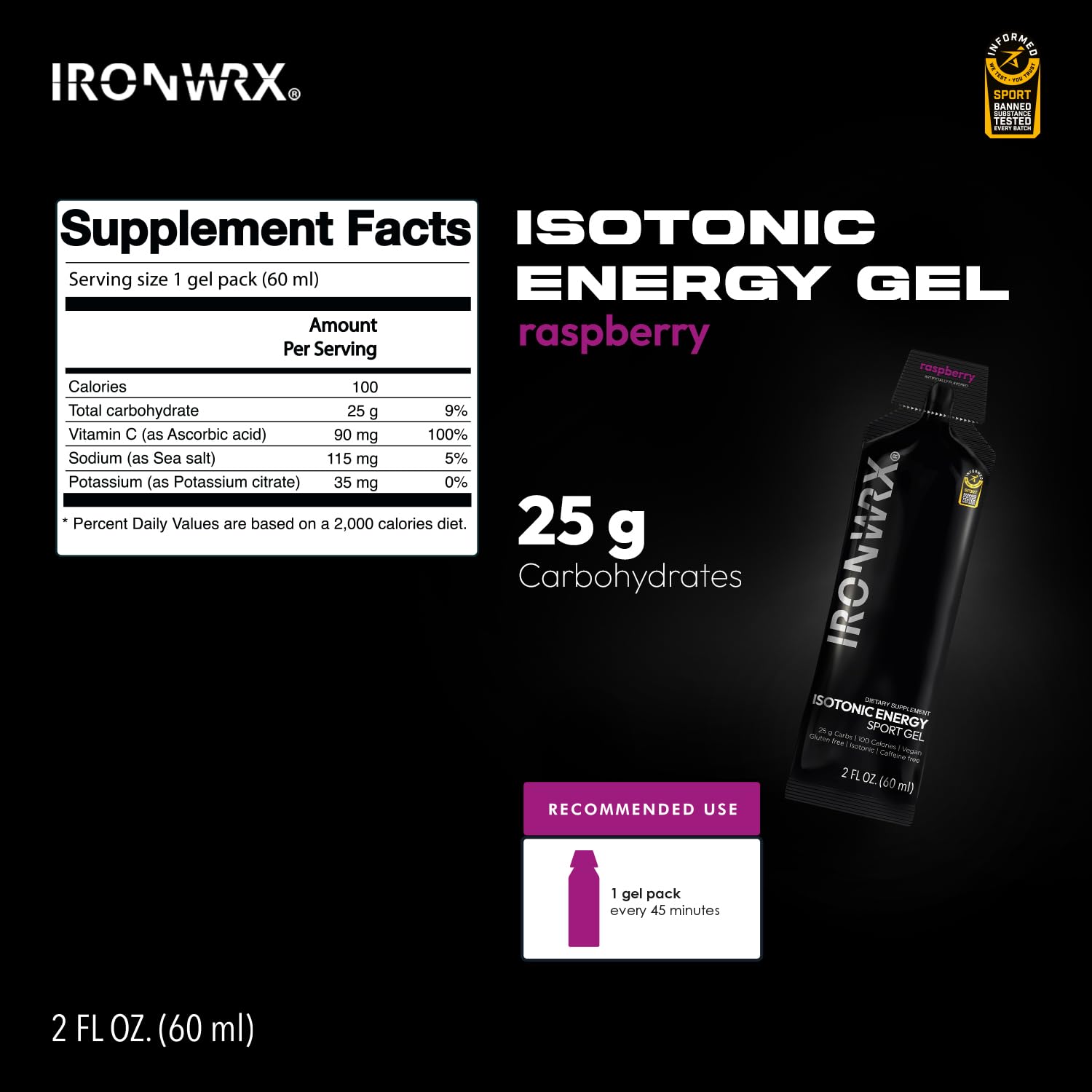 Pouring IRONWRX Raspberry gel into water demonstrates easy-digest fuel for race day