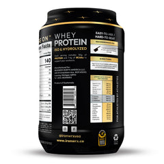 IRONWRX scoop in glass demonstrates fast-absorbing protein ideal for post-workout refueling.