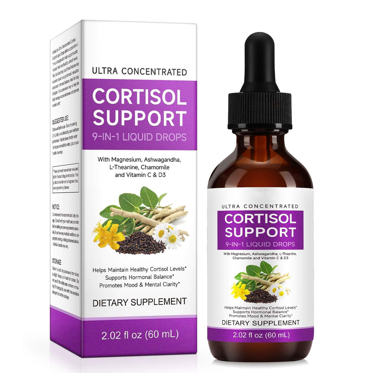 IRSRDOQU Cortisol Drops blue blueberry bottle for quick daily balance