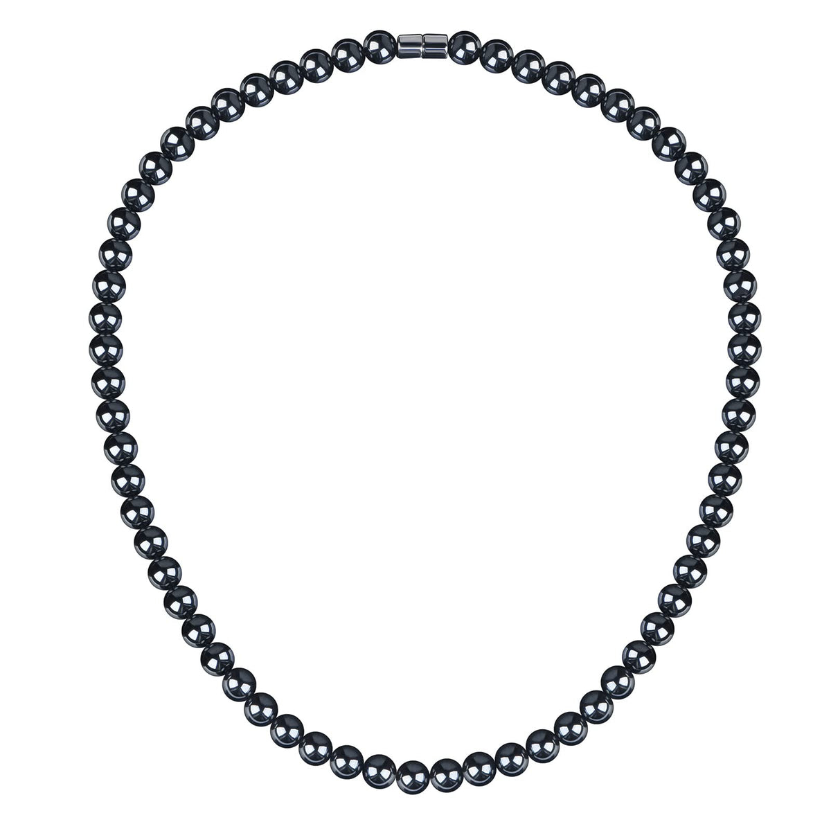 IRUMENG Hematite Necklace beads showcase natural stones for fatigue relief around the neck.