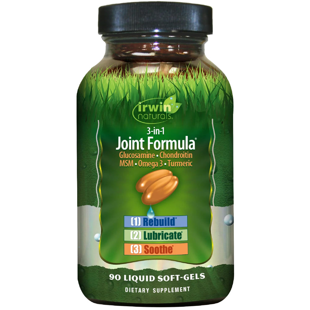 Irwin Naturals 3-in-1 Joint Formula bottle clearly labeled for easy shopping