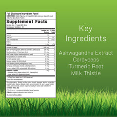 Close-up label on Irwin Naturals Ashwagandha Mind & Body softgels highlighting focus support.