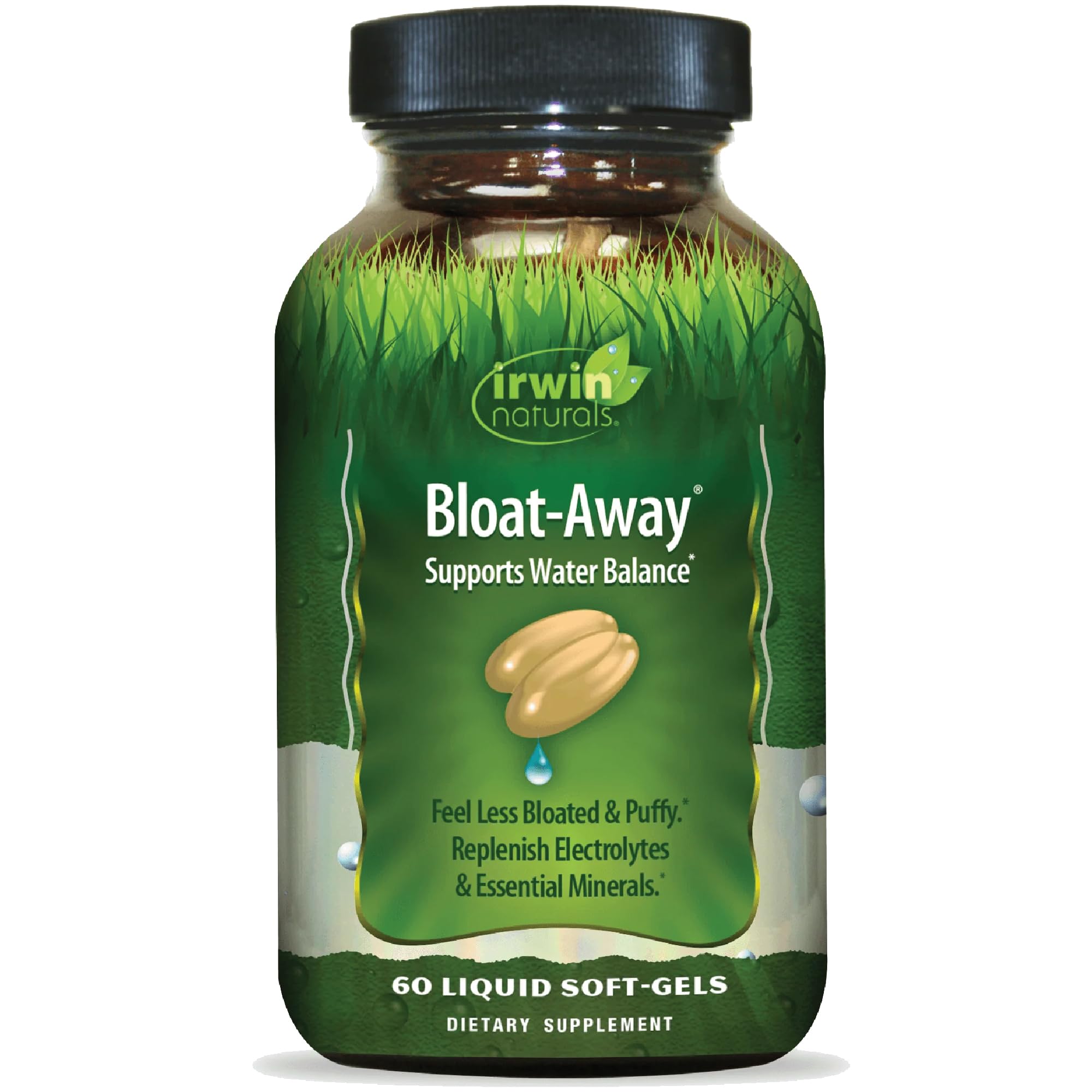 Irwin Naturals Bloat-Away bottle front view highlighting hydration balance