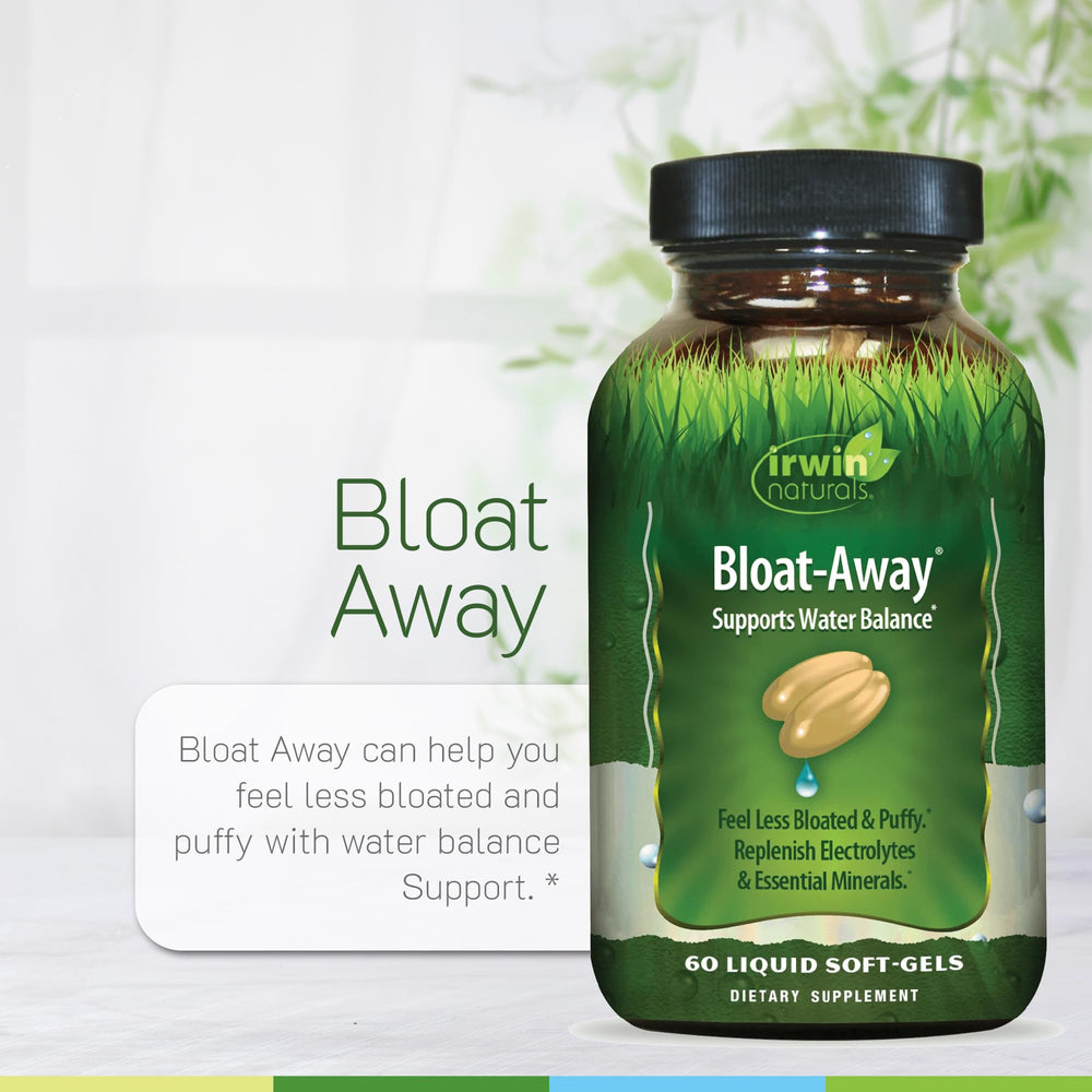 Irwin Naturals Bloat-Away juniper-berry blend suggests antioxidant-friendly hydration.