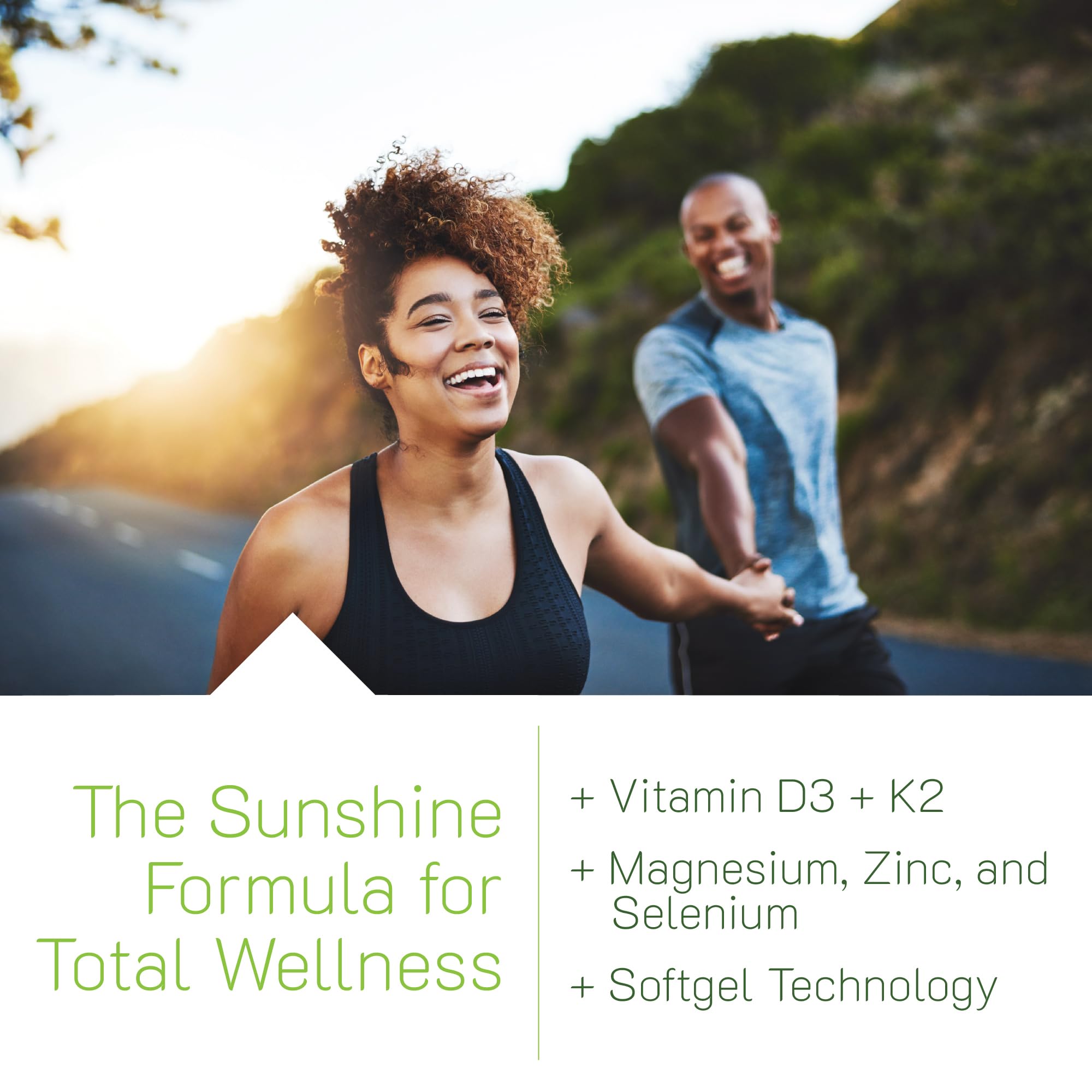 Irwin Naturals bone-health ingredients chart emphasizes D3, K2 MK-7, magnesium and zinc.