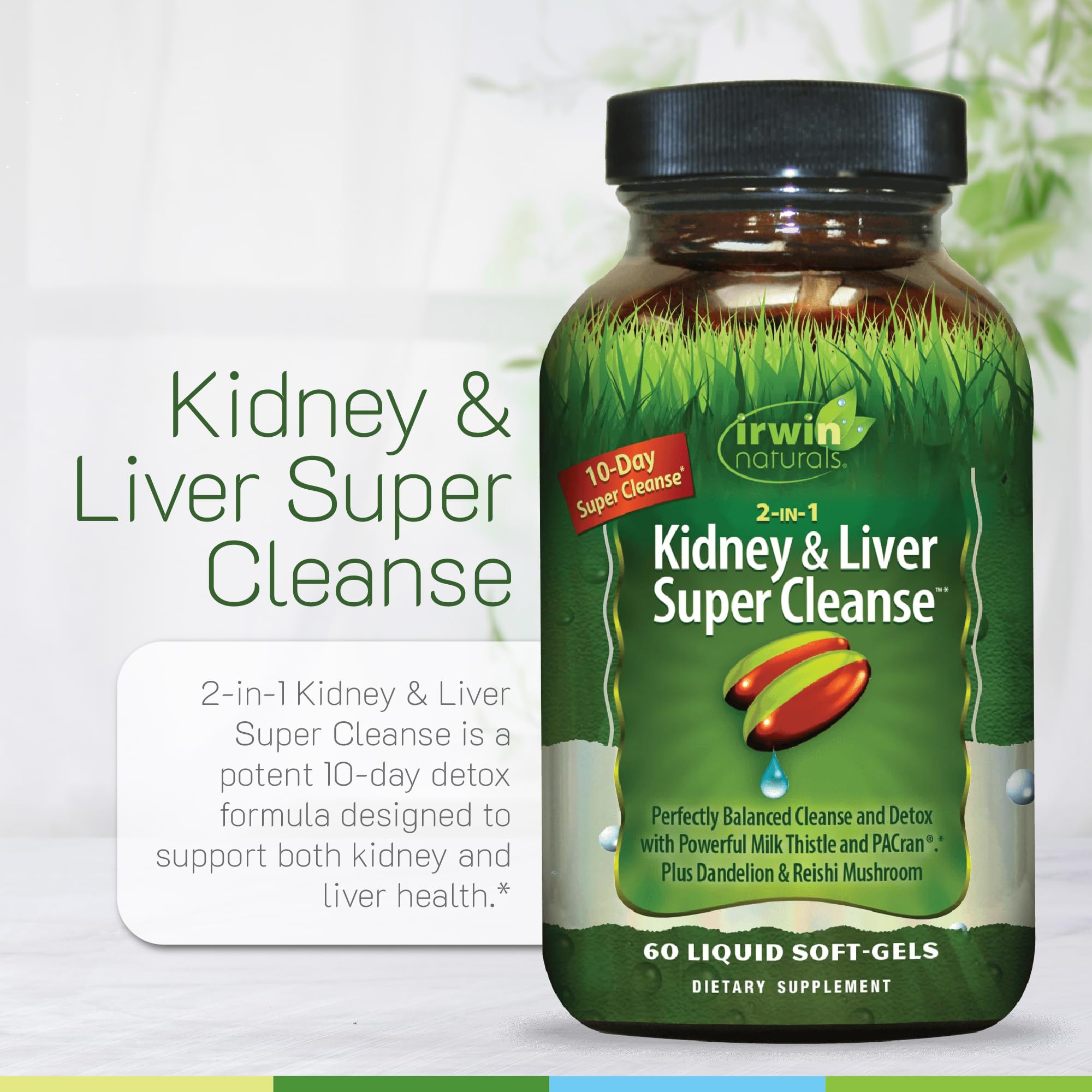 Irwin Naturals bottle ingredients list highlights botanicals for daily support