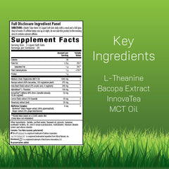 Irwin Naturals Brain Awake capsules highlighting L-Theanine and Bacopa