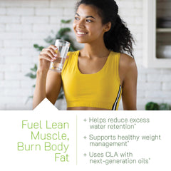 Closeup of Irwin Naturals CLA Lean label with essential details