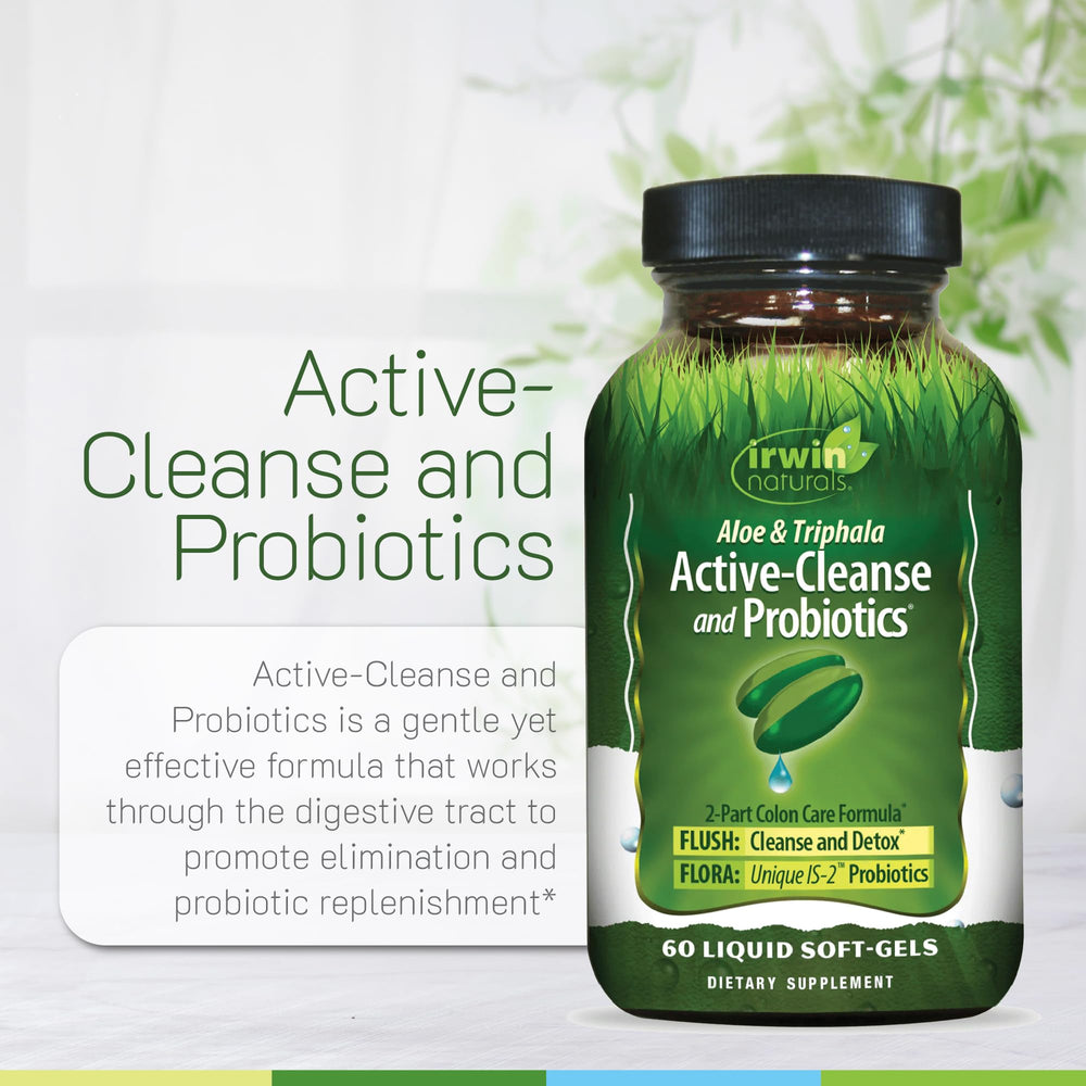 Irwin Naturals Aloe Triphala Cleanse highlights digestive wellness ingredients