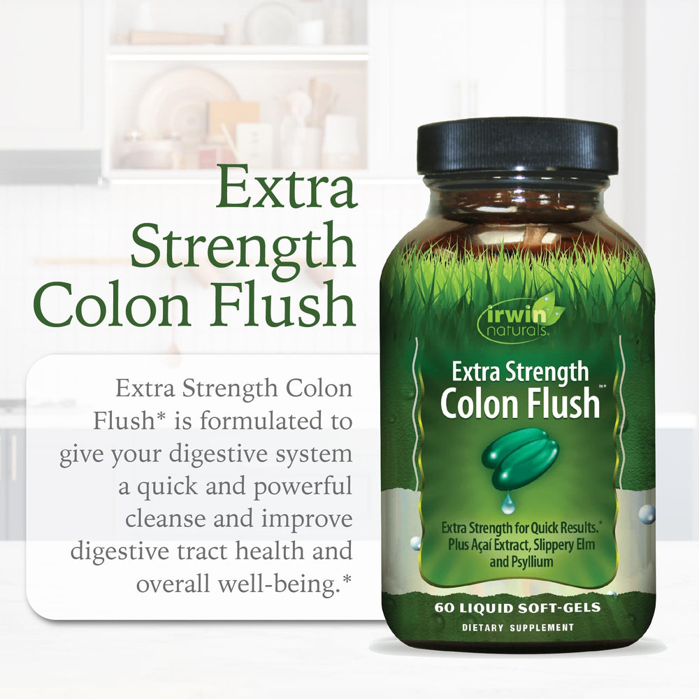 Irwin Naturals Colon Flush two-pack box on kitchen counter