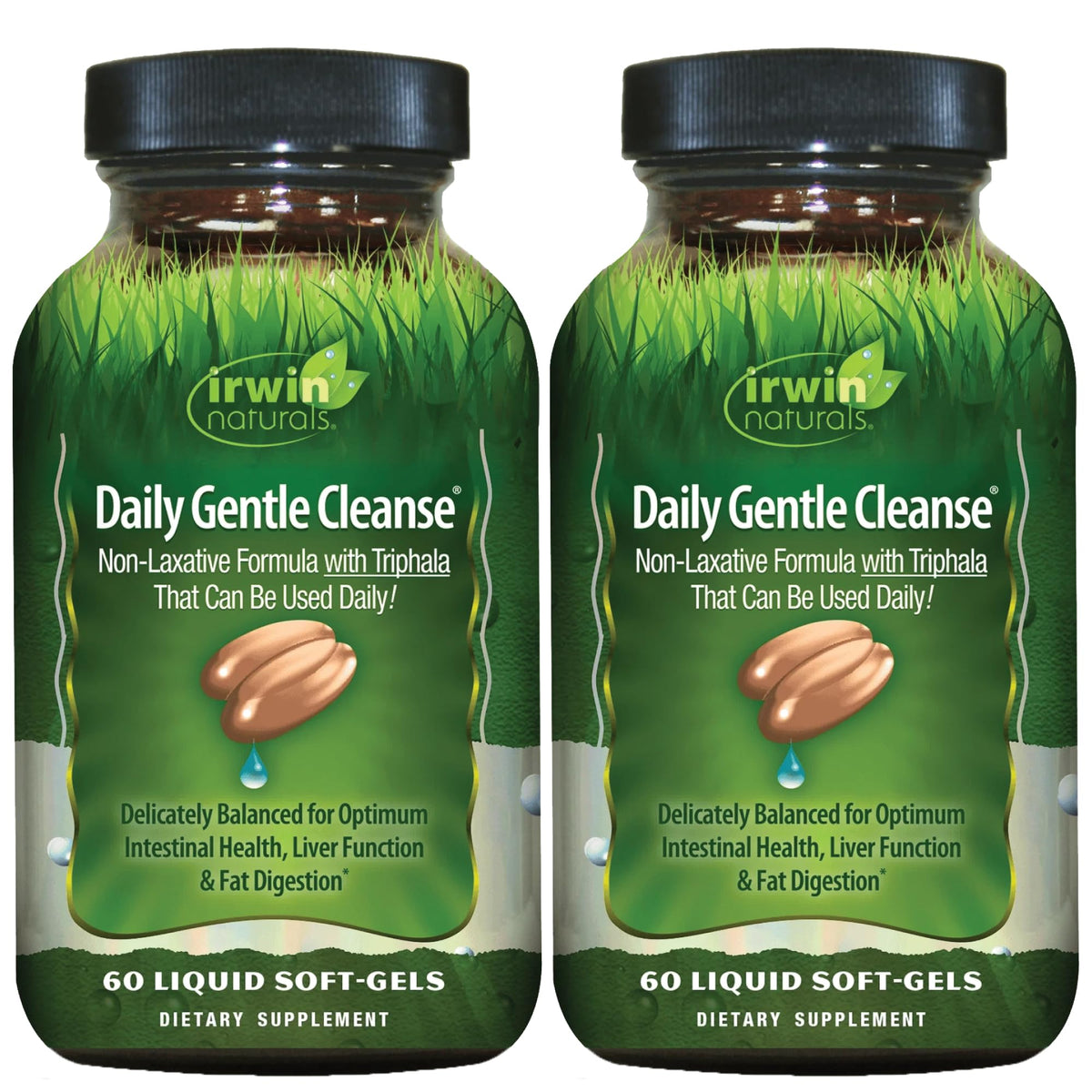 Irwin Naturals Daily Gentle Cleanse bottle front showing a trusted digestive support option