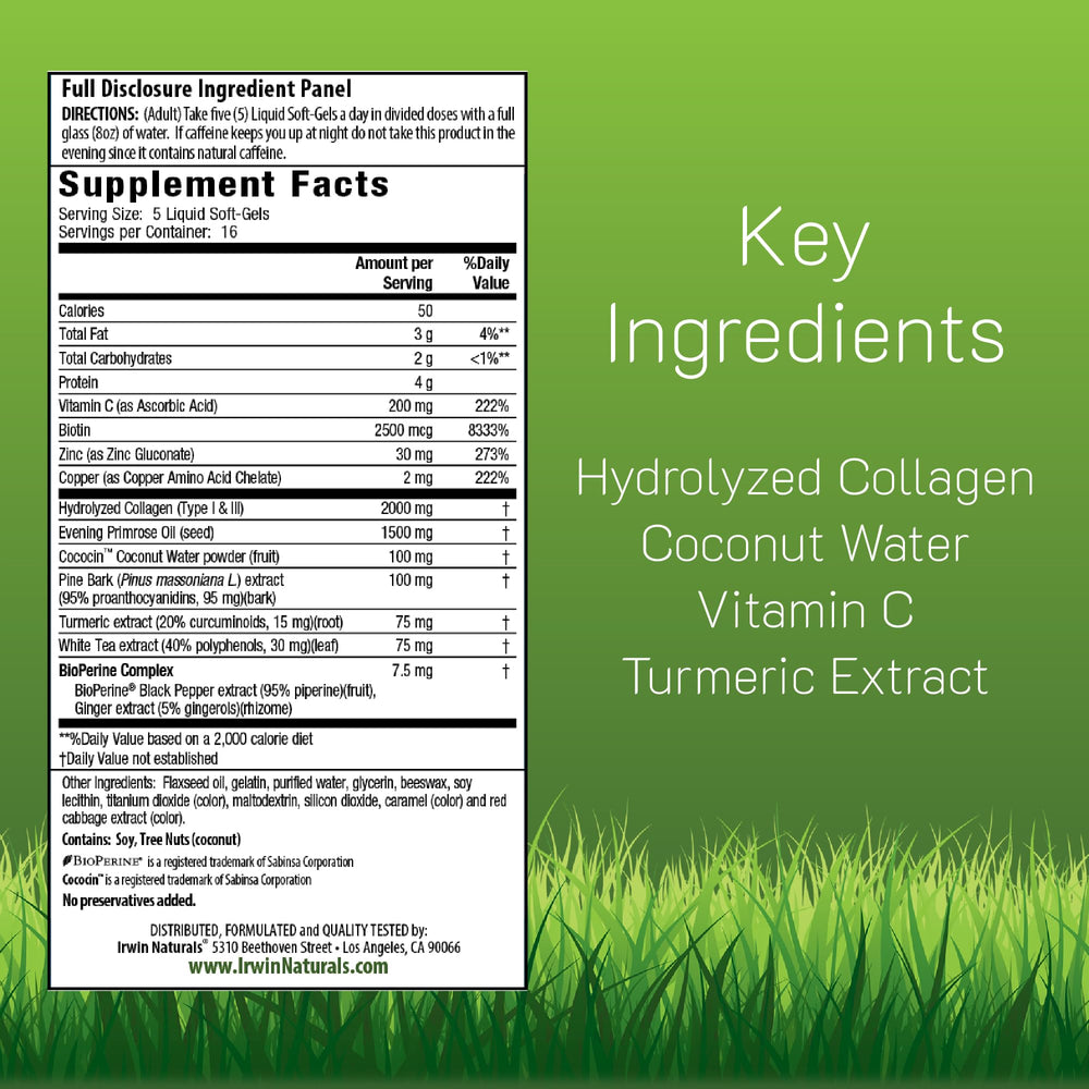Softgels pack shot from Irwin Naturals Deep Tissue Collagen-Pure.