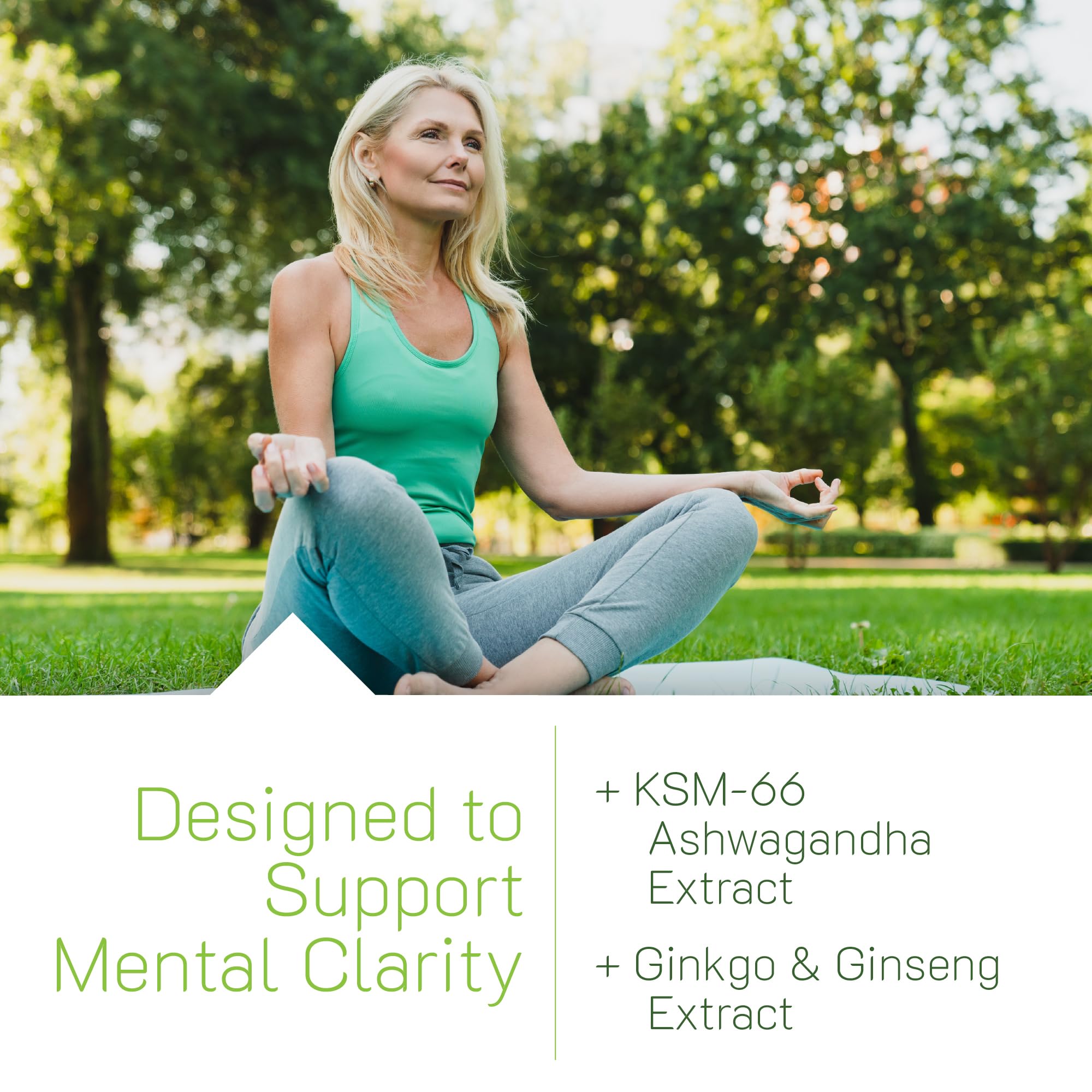 Irwin Naturals Ginkgo Biloba bottle highlights cognitive support and brain blood flow benefits