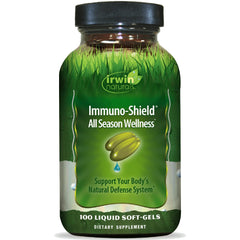 Irwin Naturals Immuno-Shield bottle front for year-round immune support
