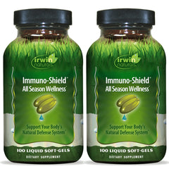 Irwin Naturals Immuno-Shield bottle front with capsules for daily wellness support