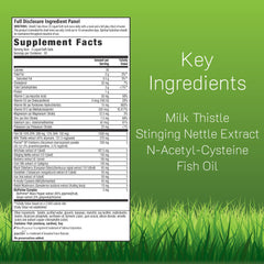 Irwin Naturals kidney-liver bottle nutrition label highlights whole-body formula benefits