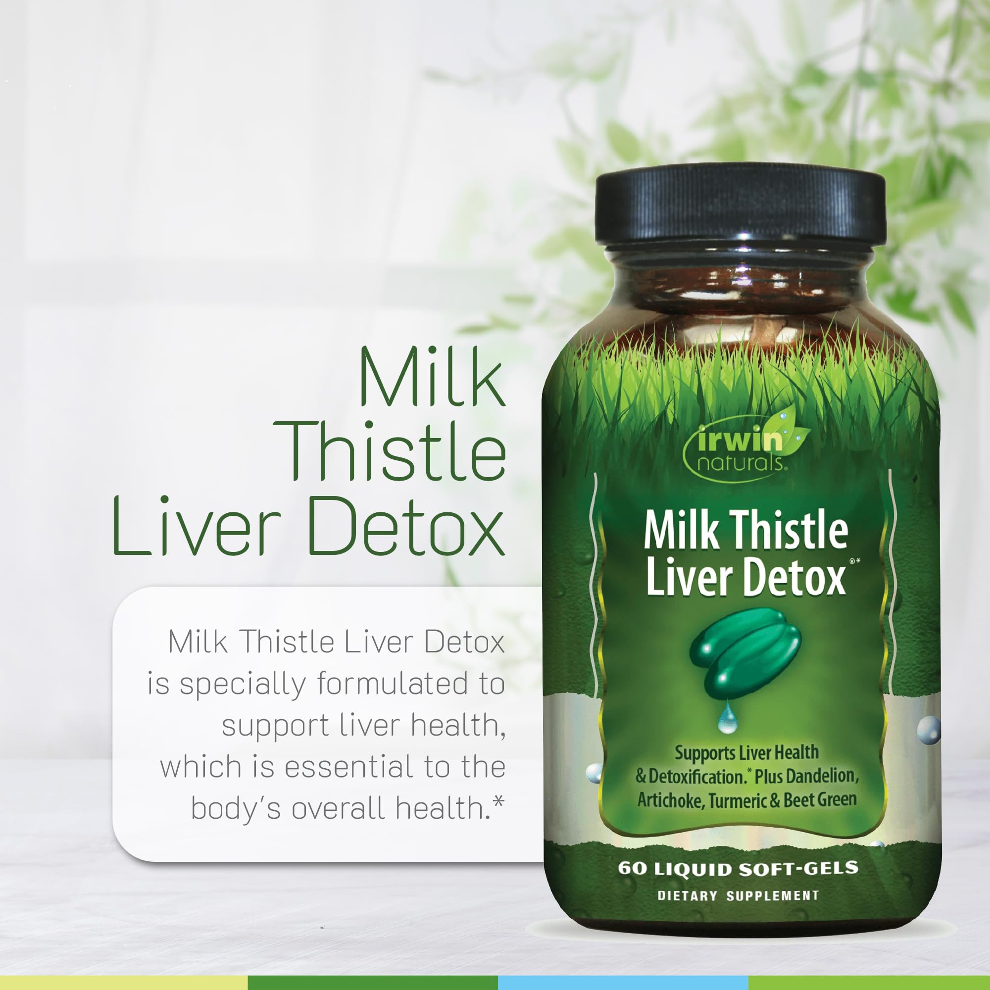 Two-pack of Irwin Naturals Milk Thistle Liver Detox shown for value