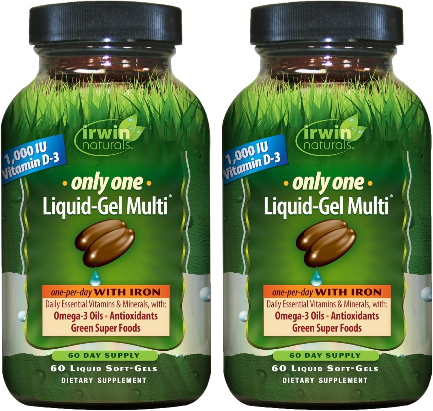 Irwin Naturals Only One bottle with iron for daily nutrition.