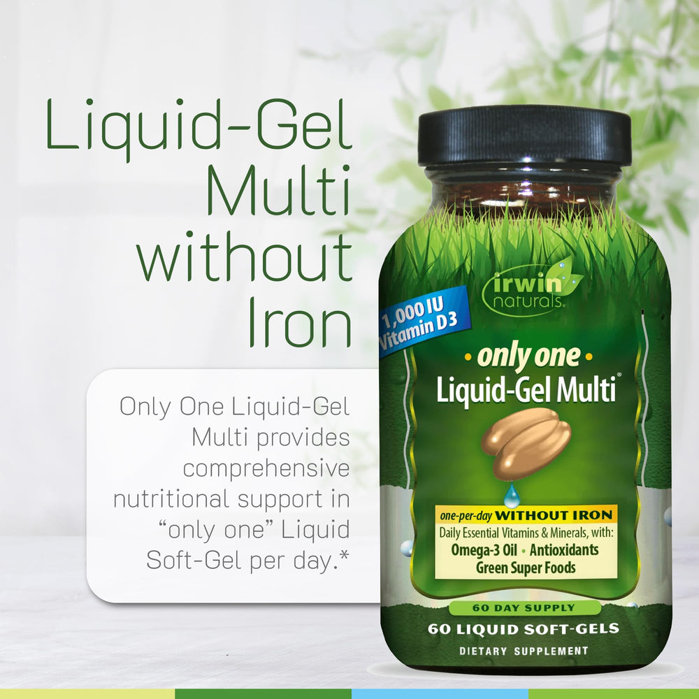 Irwin Naturals Only One omega-3 fish oil base in soft-gel form