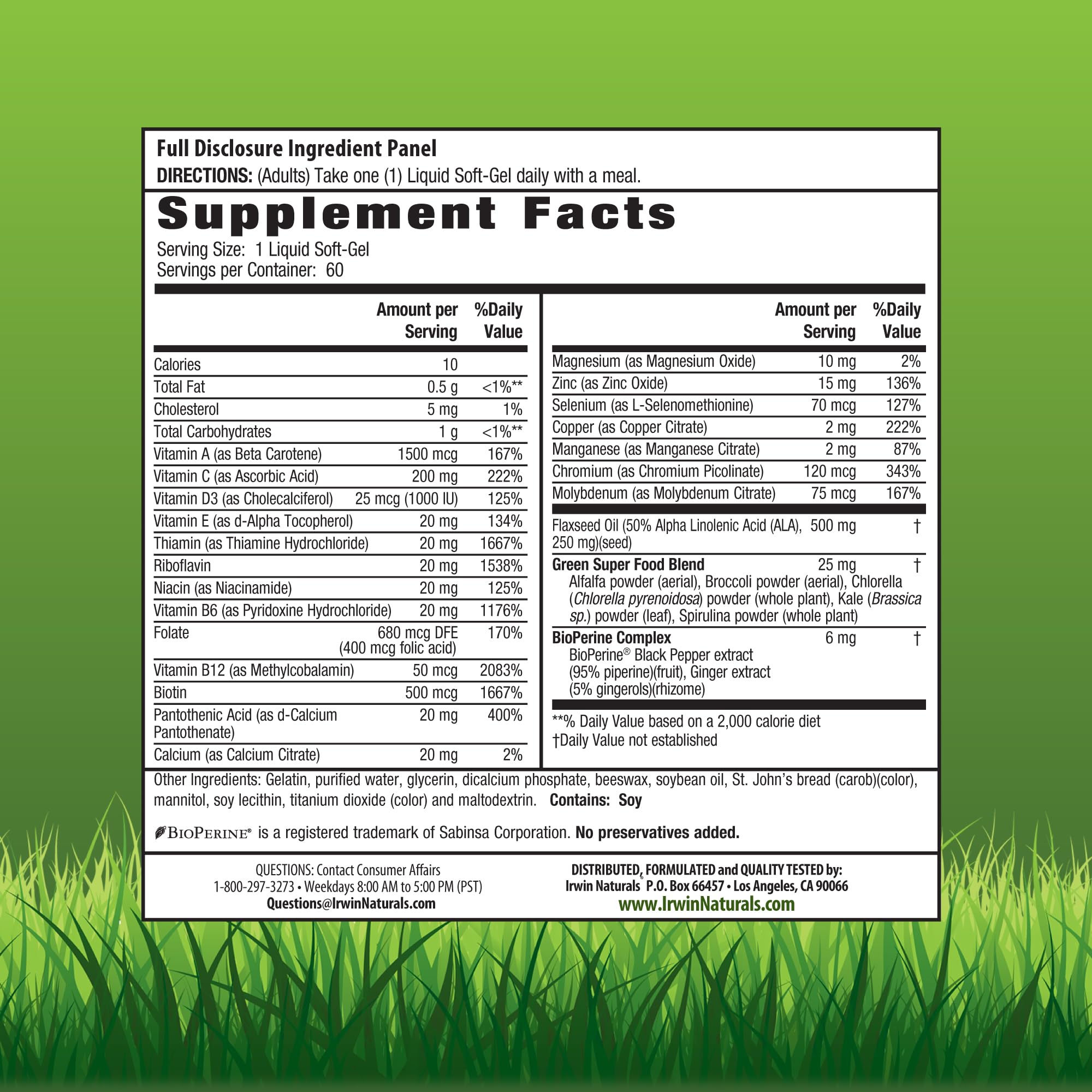 Irwin Naturals Only One soft-gel close-up for easy swallowing