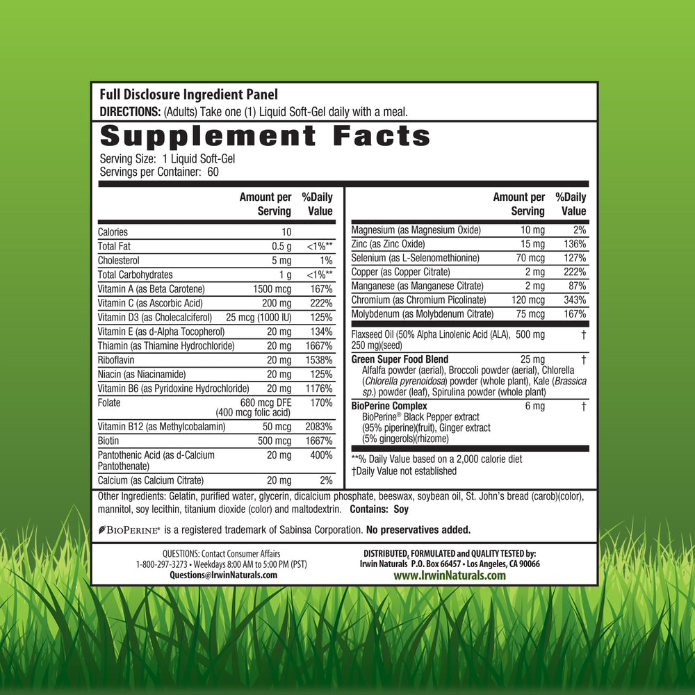 Irwin Naturals Only One soft-gel close-up for easy swallowing