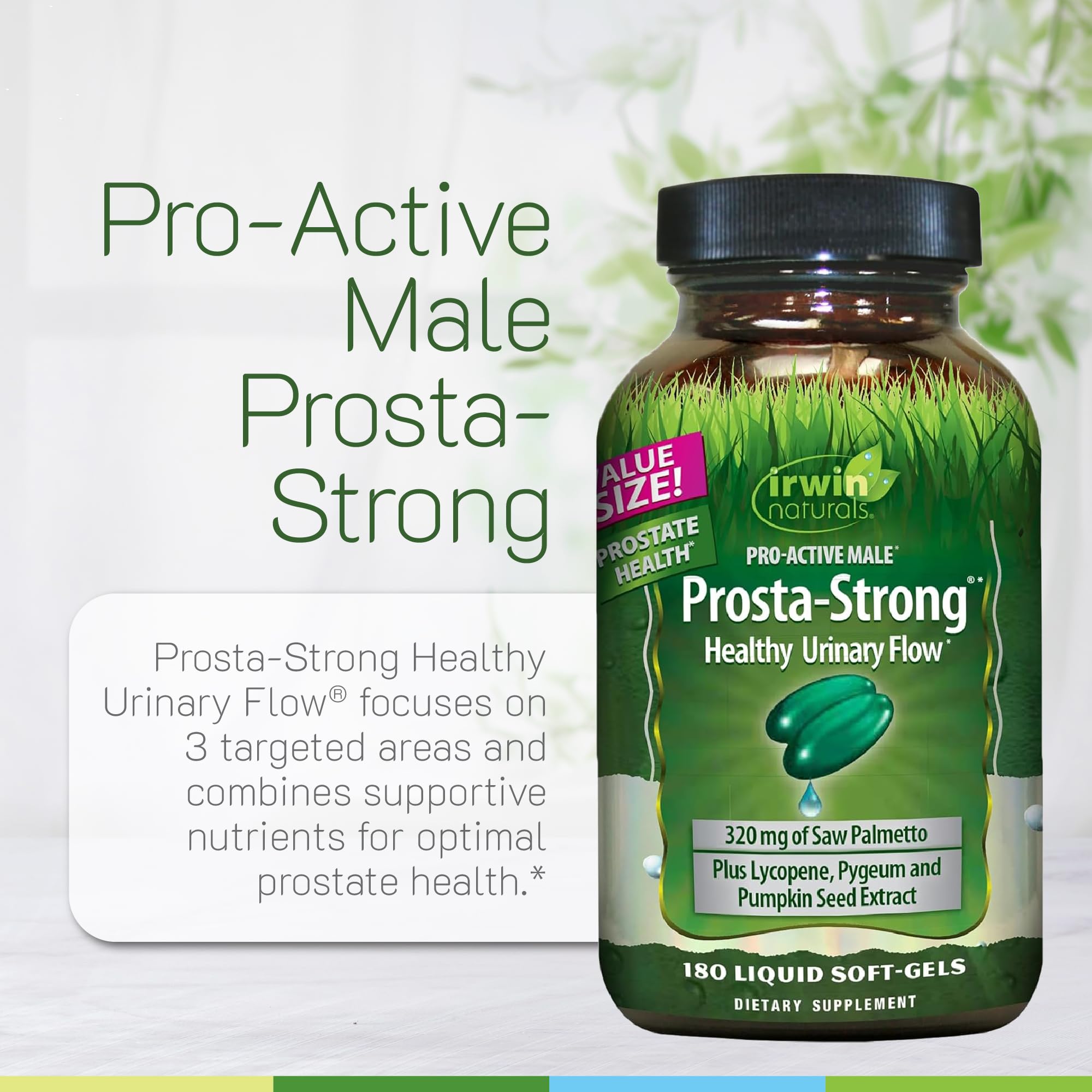 Prosta-Strong bottle with label and packaging details highlighting quality.