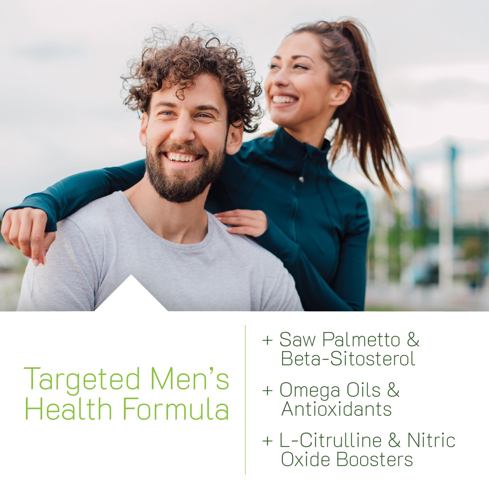 Prosta-Strong RED imagery featuring saw palmetto and urinary health cues.