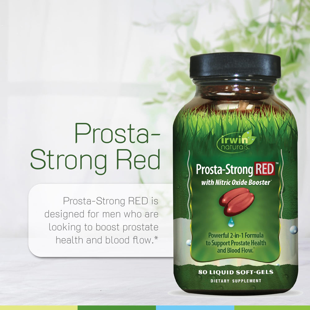 Pumpkin seed imagery linked to Prosta-Strong RED's natural nutrients.