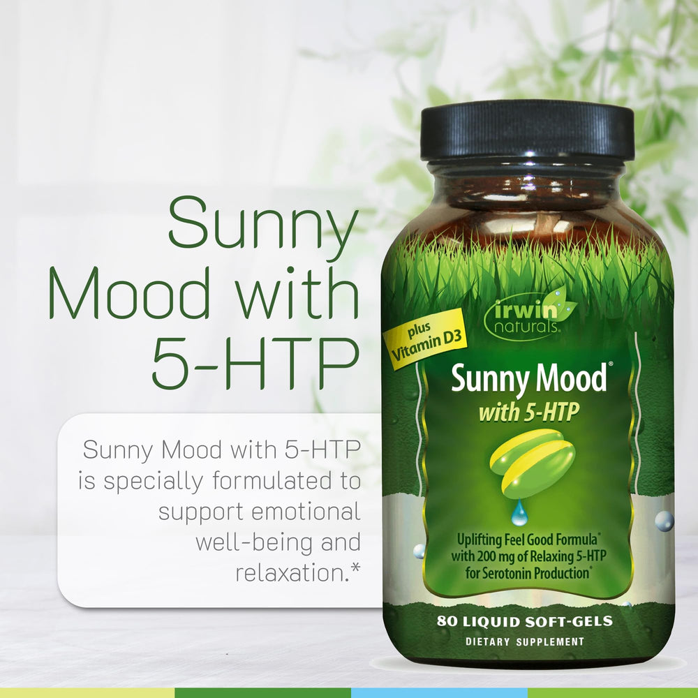 Irwin Naturals Sunny Mood contents with 5-HTP magnesium and botanicals