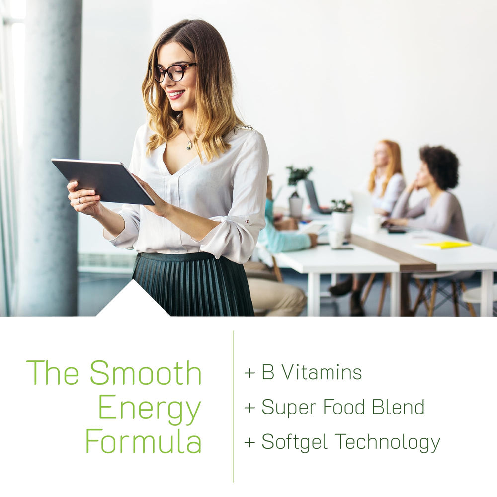 Pour shot displays liquid softgels ready for easy daily dosing.