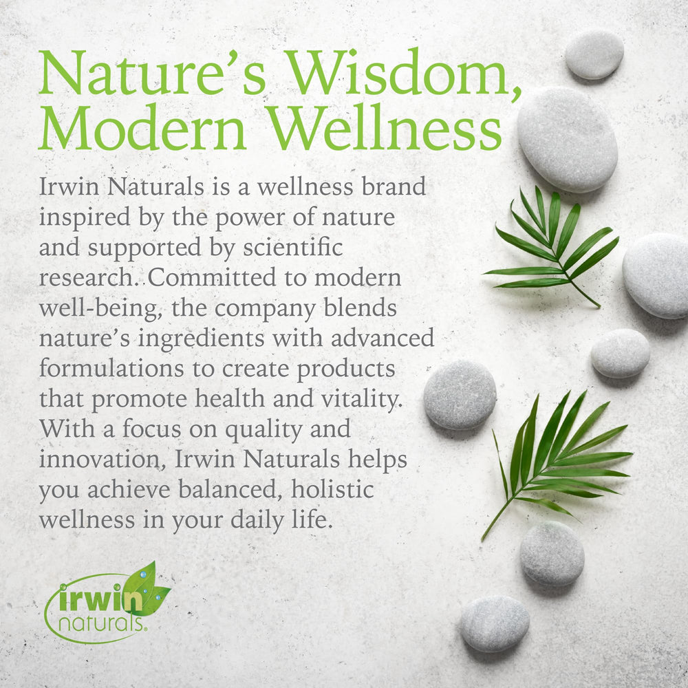 Irwin Naturals turmeric-eleuthero illustration hints traditional immune-support synergy.