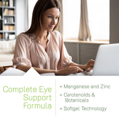 Irwin Naturals Vision Sharp bottle back notes zinc and manganese for connective tissue.